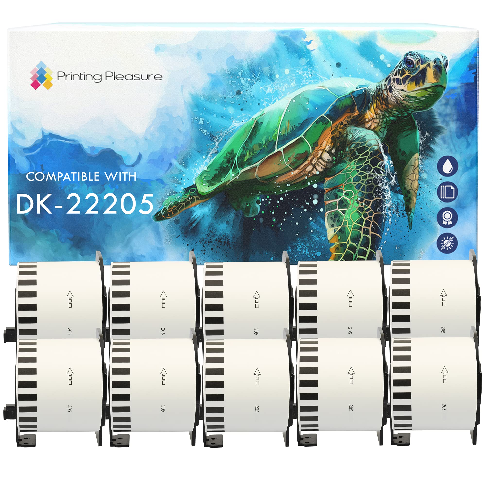 10 Roll DK-22205 Continuous Paper Address Label Sticker, 62mm x 30.48m,Labels Using Compatible for Brother QL-810W QL-820NWB QL-580N QL-800 QL-1050 QL-1050N QL-1060N QL-500 QL-550 QL-570 โ image 1