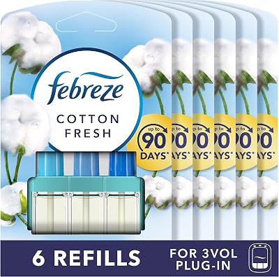Febreze 3Volution Air Freshener Cotton Refills 6 x 20 ml 3 Scent Diffuser