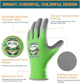 COOLJOB Kids Garden Gloves 3 Pairs Non-Slip Latex Coating 4-6 Years view 2