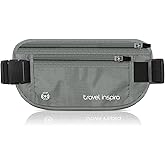 travel inspira Travel Money Belt with Slim Anti-Theft RFID Blocking Passport Holder for Travel Concealed under Clothes for Ultimate Protection of Credit Cards, Cash, Passport & Documents, Grey
