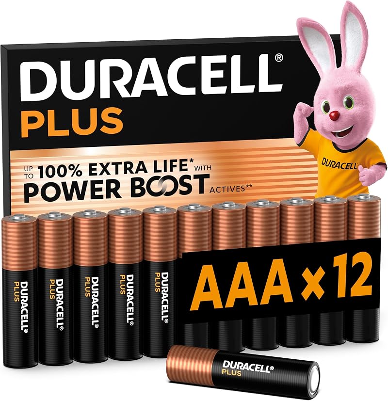 Duracell Plus AAA Batteries 12 Pack 1.5V - Extra Life & POWER BOOST