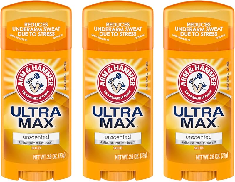 Arm & Hammer Ultramax Unscented Anti-Perspirant Deodorant Solid 2.6 oz Pack of 3