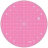 Headley Tools 13"x13" Round Rotating Cutting Mat, Self Healing Mat with 360-Degree Rotation &amp; Anti-Slip Base, Sewing Board Cutting Mat Perfect for Fabric Quilting Leather Hobby Project, Pink