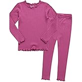 VAENAIT BABY 6M-12Y Infant Kids Toddler Junior Girls Soft Comfy Modal Tencel Shirring Sleepwear Pajamas 2pcs Set