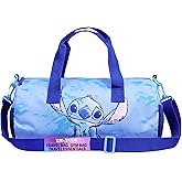 Disney Stitch Kids Duffel Bag, 15x8” Small Travel Bag with Adjustable Strap for Gym, Sports, Overnight Duffle, School Essentials, Gifts for Kids (Blue Stitch)