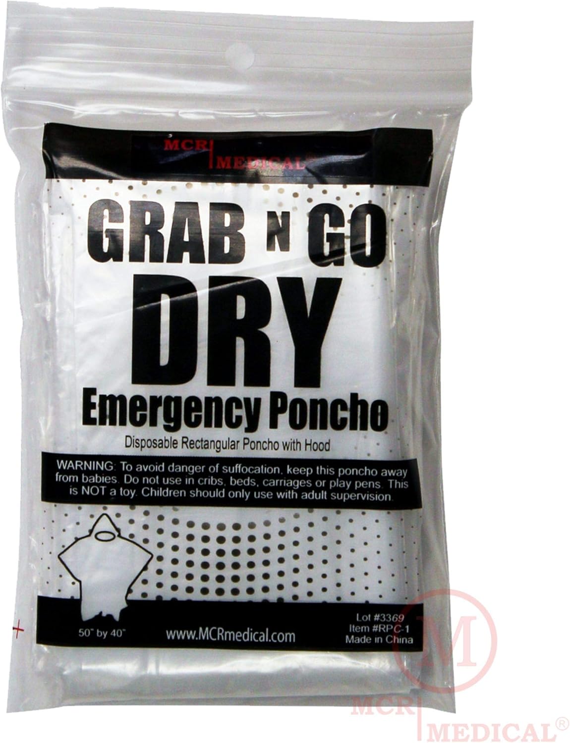 MCR Medical Disposable Rain Ponchos with Hood: Sports & Outdoors