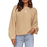 PRETTYGARDEN Womens Fall Sweaters 2025 Casual Loose Crewneck Ribbed Long Sleeve Top Knit Pullover Sweater