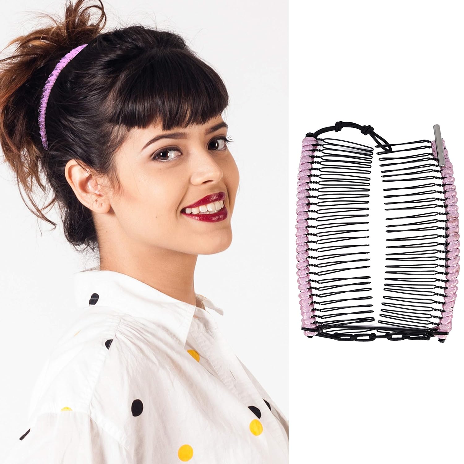 Buy Medium Pink Hairzing Cord S T R E T C H Banana Comb Hair