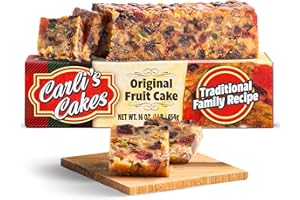 CARLI'S CAKES Carli’s Cakes Original Fruit Cake - 1lb, Freshly Baked Traditional Fruitcake Recipe with Raisins, Cherries, Pineapples, Nuts, Imitation Rum Grandma’s Fruit Cake, Delicious Holiday and Christmas Gift