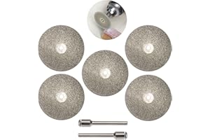 3MIRRORS 5Pcs Cutting Wheels Cutting Discs 35mm for Tungsten Electrode Sharpener Tig Welding Full Sand Diamond Wheels Compatible with Dremel Rotary Tools w/ 2x 35mm CNC Connecting Rods