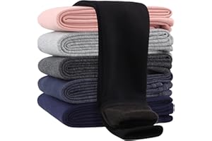 HIAHIF Girls Cotton Fleece Lined Leggings Thick Winter Thermal Tights Soft and Warm Pants for Kids