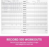 UniBrands Ultimate Gym Workout Log Book XL A5 Pink 100 Pages Fitness Journal view 2