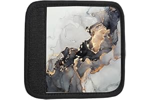 TPOAEL 2 Pack Luggage Handle Wrap Travel Tags - Set of Luggage Tags for Suitcases, Identifiers, Marker, and Handle Covers - Cruise Accessories and Travel Gifts（Gold Black White Marble