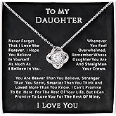 To My Daughter, Gift Fom Dad, Daughter Necklace, Gift for Daughter from Dad, Father Daughter Necklace, Gold Necklace for Daughter from Dad, Custom Name (Standard Box-14k Finish, Love Forever)