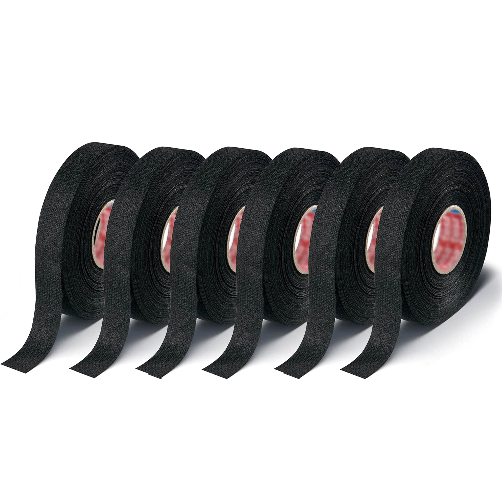 Boxiti Fuzzy Fleece Interior Wire Loom Harness Tape For Flexibility and Noise Damping compatible with Mercedes Audi BMW VW Tesa 51608 (19mm x 15m) Pack of 6 Black