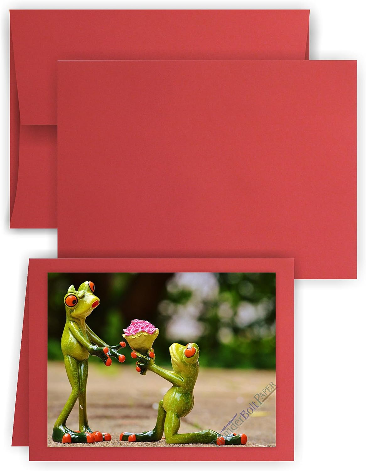 4X6 Folded Size with A-6 Envelopes - Bright Apple Red - 25 Sets - (6X8 Cards Scored to Fold in Half) White Labels - Blank Matching Pack - Invitations, Greeting, Thank You, Notes, Holidays, Weddings : Office Products