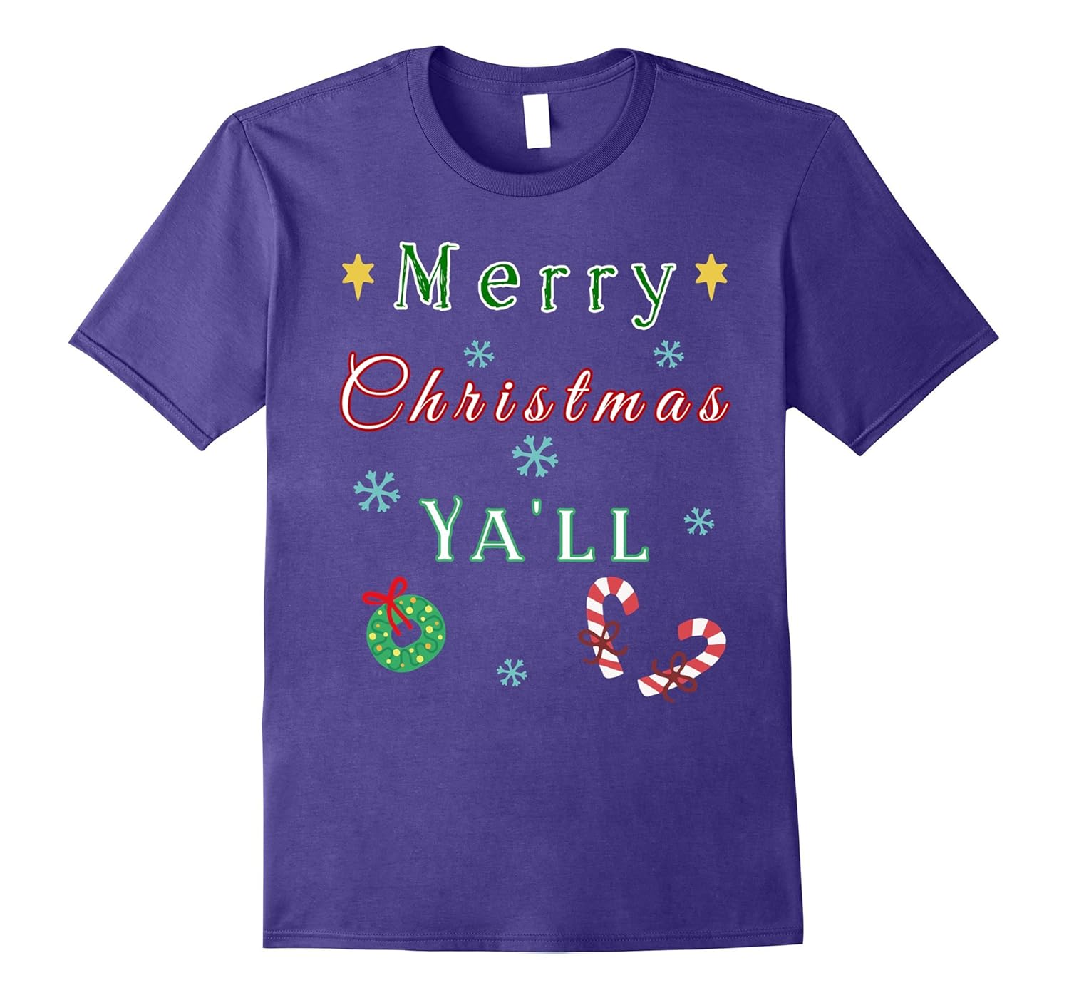 Merry Christmas Ya'll Funny Holiday Greetings Xmas T-Shirt-ANZ