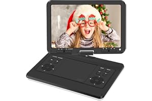 16.9'' Portable DVD Player with 14.1” HD Large Swivel Screen, DVD Player Portable with Screen Buttons for Easy Control, 6 Hrs