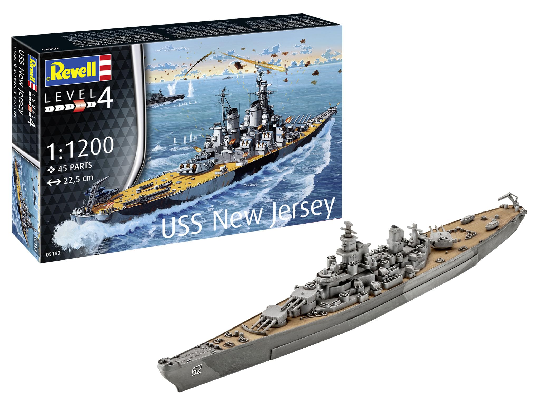 Revell 05183 Battleship USS New Jersey 1:1200 Scale Unbuilt/Unpainted Plastic Model Kit