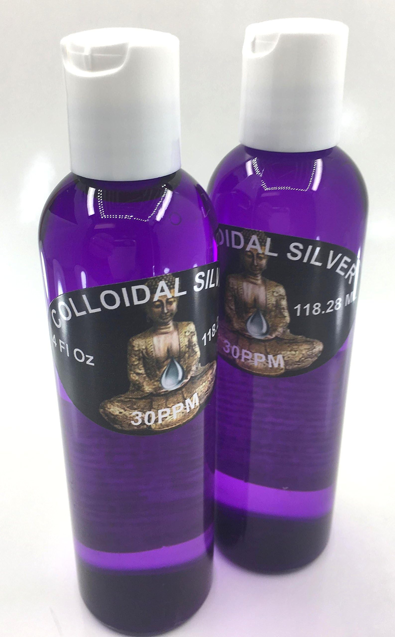 2 PACK deal, Colloidal silver 30PPM Homemade, Clear .999 silver purity small batches 4 oz each bottle