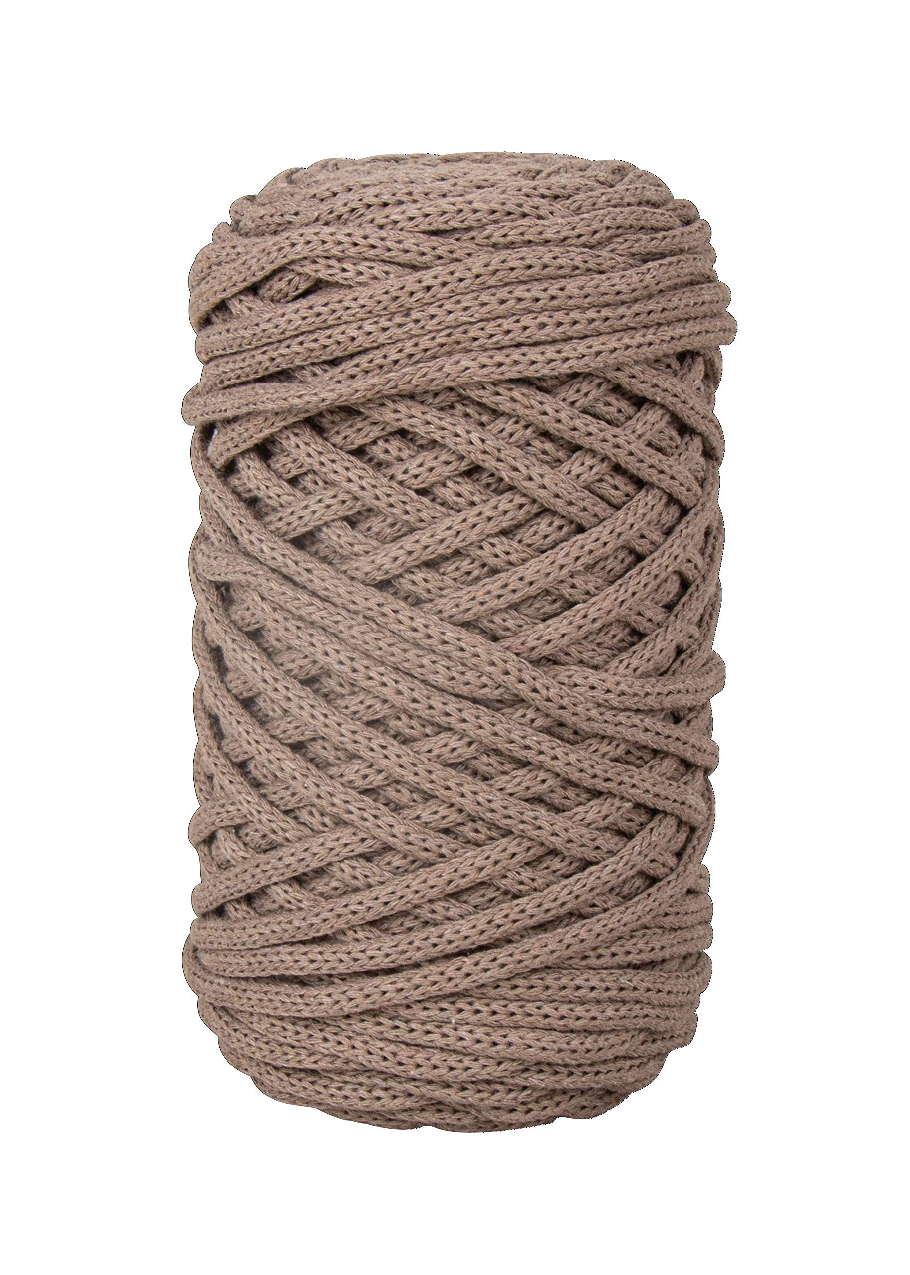Rayher Braidy Recycling Yarn for Craft, Floristry and Decorations, 4 mm, approx. 60 m, taupe, 42010509