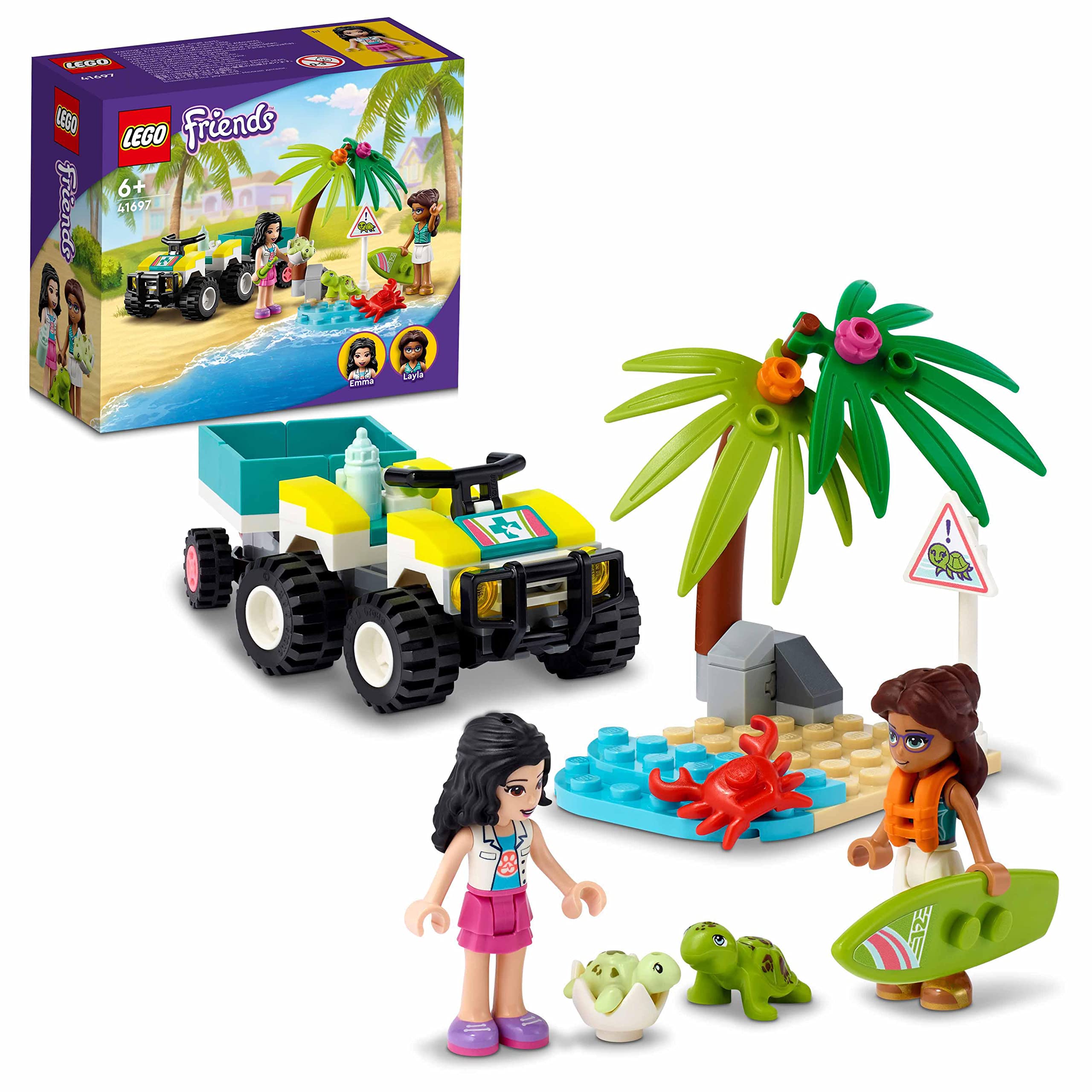 LEGO Friends Turtle Protection Vehicle 41697 Rescue Building Kit; Marine Toy Birthday Gift Grows Imaginations; For Kids Aged 6+ (90 Pieces)