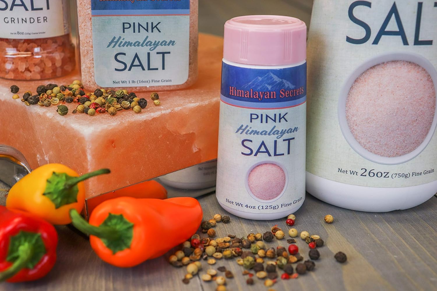 Natural Pink Himalayan Cooking Salt - Kosher Certified Fine Grain Gourmet Salt in Mini 4 oz Shaker - Heart Healthy Salt Packed with Minerals : Grocery & Gourmet Food