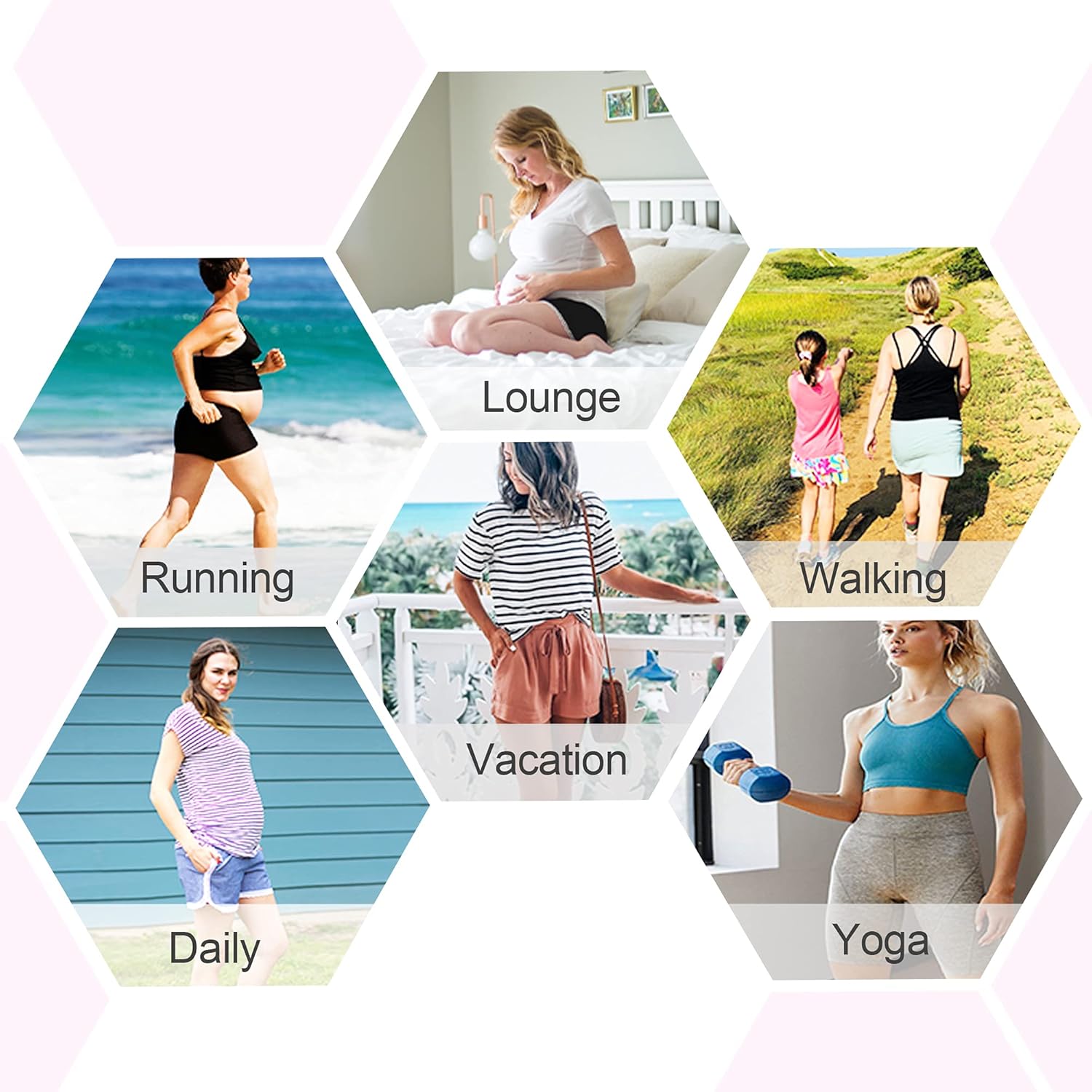 POSHGLAM Women's Maternity Shorts Comfy Stretchy Yoga Workout Lounge Casual Pregnancy Shorts with Pockets at  Women’s Clothing store