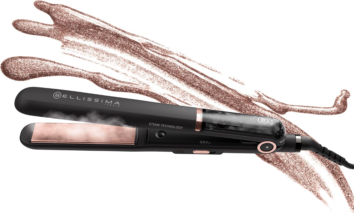 Bellissima My Pro Steam B28 100 Professional Steam Hair Straightener for a Long-Lasting Smooth Result, Ceramic Coated Plates - Image 3