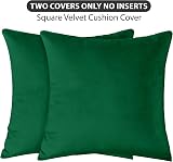 Yorkshire Bedding Velvet Cushion Covers 18x18 2 Pack Green view 4