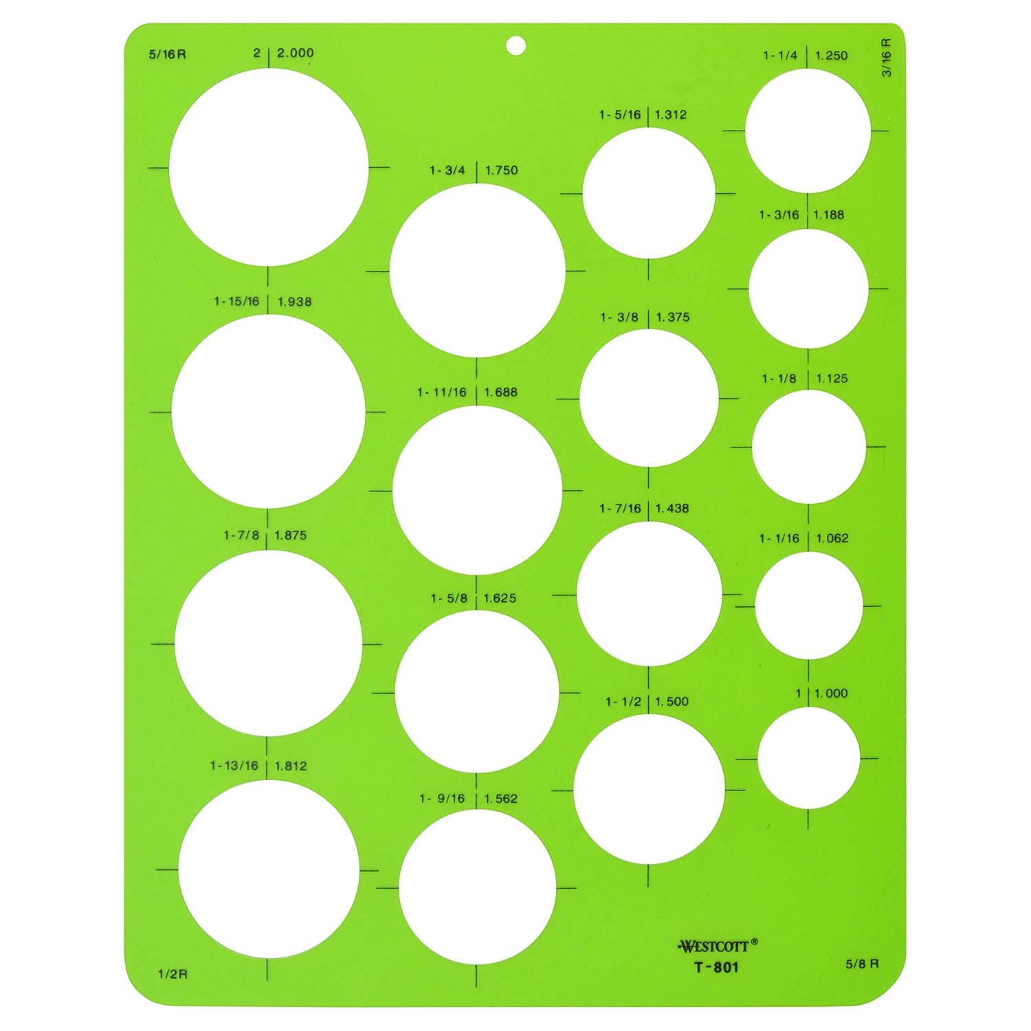 Westcott Technical Circles Drawing Template (T-801) : Arts And Crafts Supplies : Industrial & Scientific