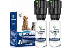 DILOQIO Cat Spray Deterrent System [2 Pack] Automatic Cat Deterrent Spray, Motion Activated System for Cats & Dogs Odorless Pet Deterrent, Senses Pets Up to 3 Feet Away, Friendly & Safe Pet Deterrent Spray
