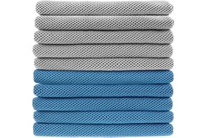 Biange Cooling Towels (40"x 12", Pack of 10) for Neck and Face, Cold Towel for Hot Weather, Sports, Workout, Fitness, Gym, Yoga, Golf, Pilates, Travel, Camping & More