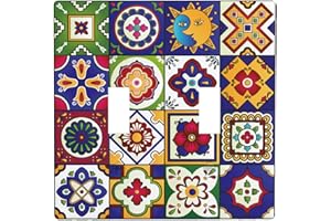 TGUBJGV Mexican Talavera Tile Print Light Switch Cover 2-Gang,Decorative Double Toggle Wall Plate Switch Wallplate Cover Faceplate,4.50" X 4.50"Inch