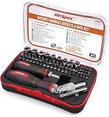 Hi-Spec 61pc ¼ inch Hex Driver Bits & Socket Set with Right Angle Ratchet