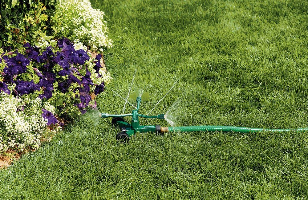 Orbit 58257N Metal 3-Arm Sprinkler with Wheeled Base : Rotary Lawn And Garden Sprinklers : Garden & Outdoor