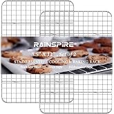 Cooling Racks for Cooking and Baking True 304 Stainless Steel 8.5"x12" 2Pcs | Upgrade Height for Quick Cooling Dishwasher Saf