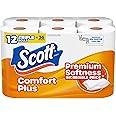 Scott ComfortPlus Toilet Paper, 12 Triple Rolls, 231 Sheets per Roll, Septic-Safe, 1-Ply Toilet Tissue