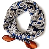 PoeticEHome 100% Mulberry Silk Neck Scarf 21"x21" Small Square Scarfs for Women Gift Packed