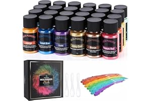 Forypretty Mica Powder Set — 10g Jars — 24 Colors (24 Bottles) — Cosmetic-Grade Pigments for Resin/Soap/Candle