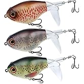 EXAURAFELIS Propeller Lure Bubble Popper luresFishing Lure Top Water Lure Bass Lures Popobait Fishing Lures Bass Lures Topwater Bait for Bass Pike Perch, Floating Pencil Bass Bait with Tackle Box