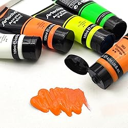 Artecho Glow in the Dark Paint, Neon Orange Paint