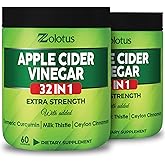 Zolotus Apple Cider Vinegar Capsules 32in1, with Turmeric, Cinnamon, Milk Thistle, Berberine, Elderberry, Quercetin - (2 Packs) 60 Capsules