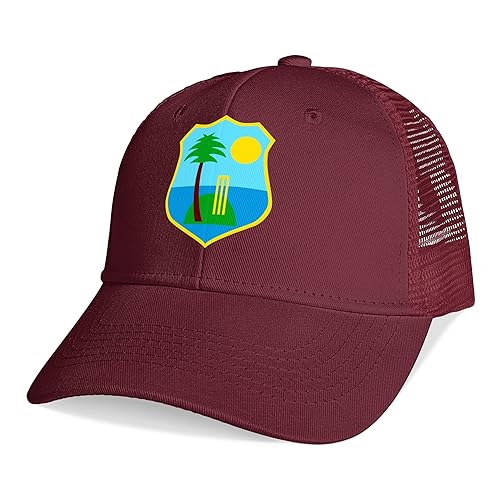 Baseball Cap Mesh Adjustable West Indies Cricket Board Flag Unisex