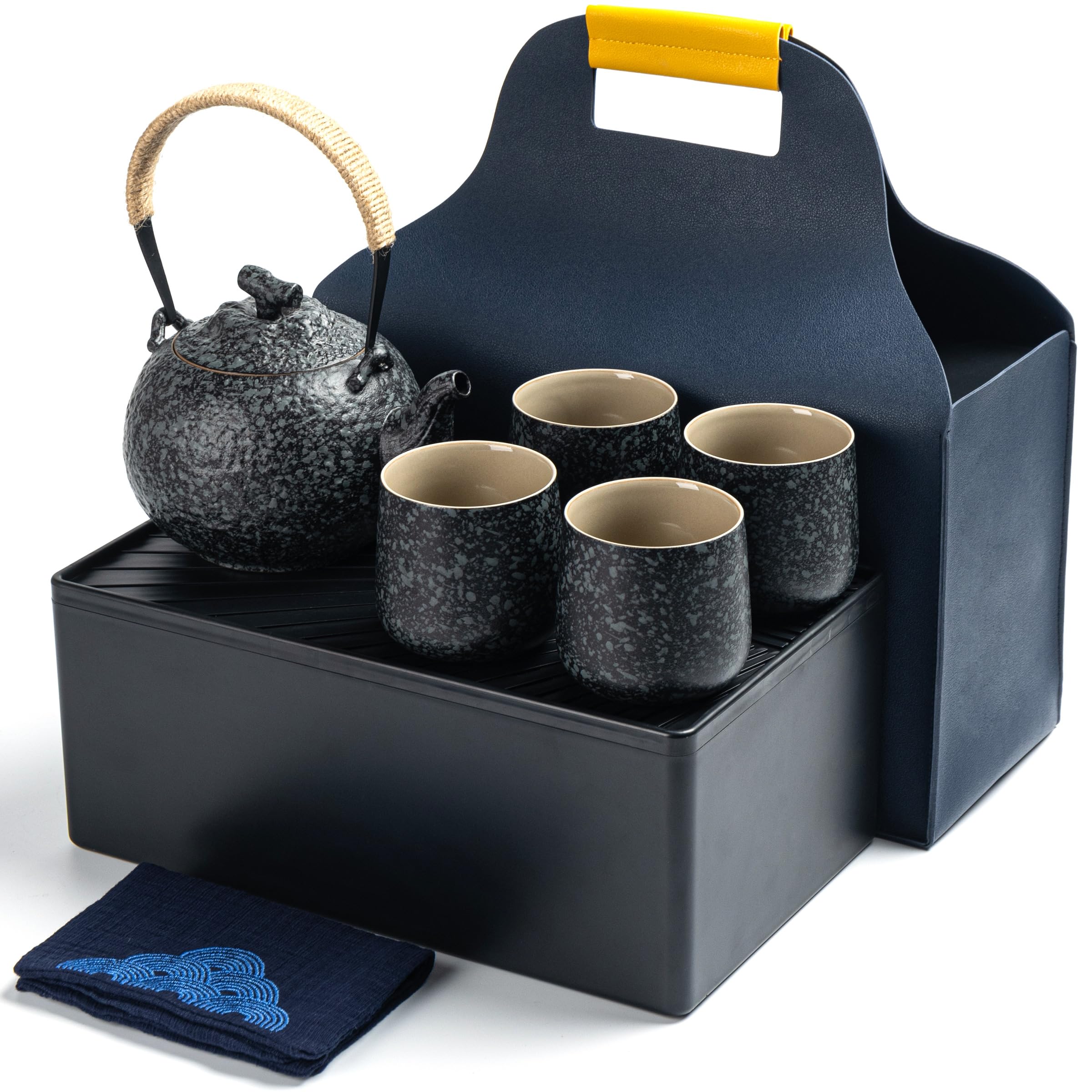 Photo 1 of TEANAGOO Japanese Tea Set, Chinese Tea Sets, Porcelain Japanese Tea Cups, Chinese Gongfu Tea Set, Asian Tea Set for Adults, Japanese Teapot Set, 1 Teapot (700ml/25oz) + 4 Tea Cups(205ml/7.2oz), U2