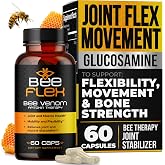 AURA VITAMINS Bee Flex Joint Support Supplements - Glucosamine &amp; Turmeric for Joint &amp; Muscle Health, Enhanced Mobility, Flexibility, and Comfort - Natural Cartilage Support Complex - 60 Capsules (1)