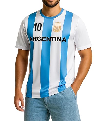 Amazon.com : Licensed Lionel Messi #10 Argentina Soccer Shirt