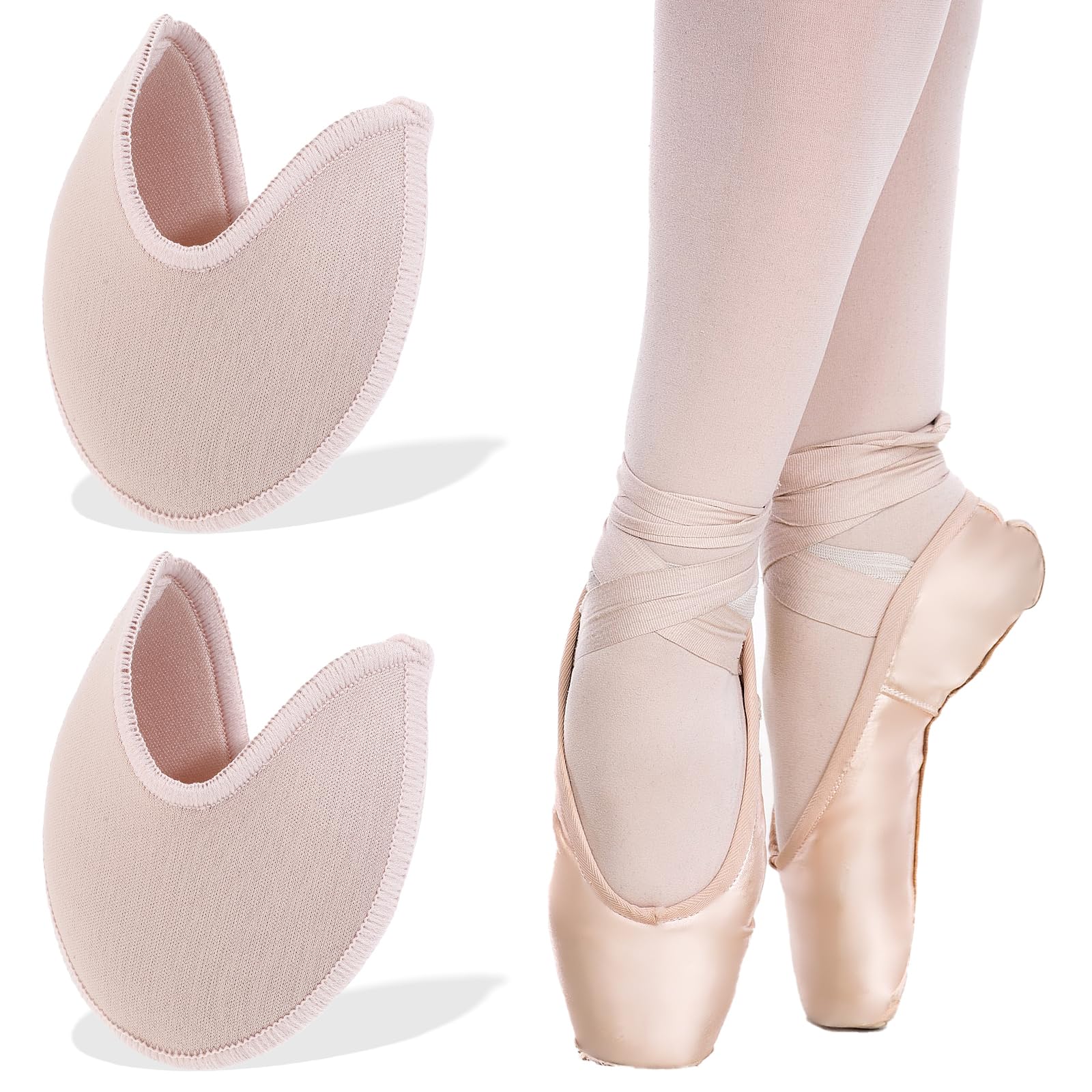 Photo 1 of 1 Pair Soft Ballet Toe Pads Foot Care Toe 3.54 x 3.15inch High Heels Toes Caps Toes Pads for Pointe Shoes,Forefoot Wrap Pad for Women Girls,Half Pad, Sponge Insoles