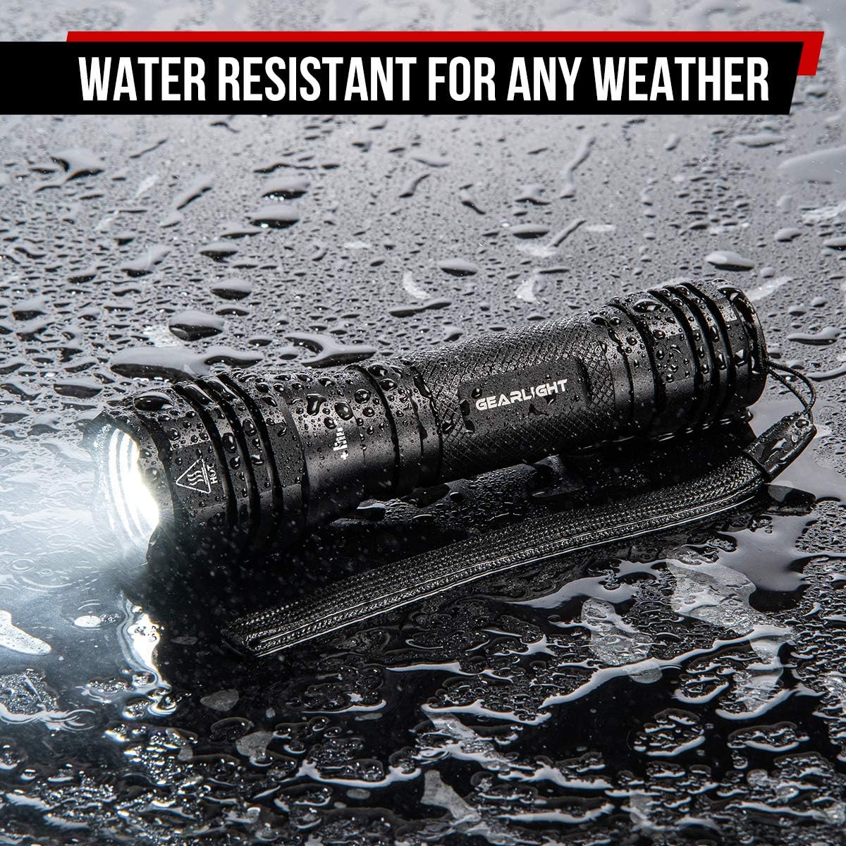 GearLight LED Flashlights S1050 [2 PACK] - Powerful High Lumens Zoomable Tactical Flashlight - Bright Small Flash Light for Camping Accessories, Emergency Gear - - 