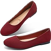 Obtaom Round Toe Women Flat Shoes Slip on Girls Dress Black Ballet Flats